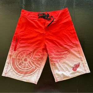 NHL Size 32 Medium Detroit Red Wings White and Red Bathing Suit Hockey Sports